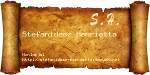 Stefanidesz Henrietta névjegykártya