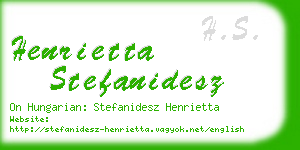 henrietta stefanidesz business card